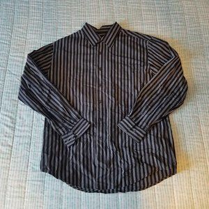 EUC George Black/Grey Long Sleeve Button Up L